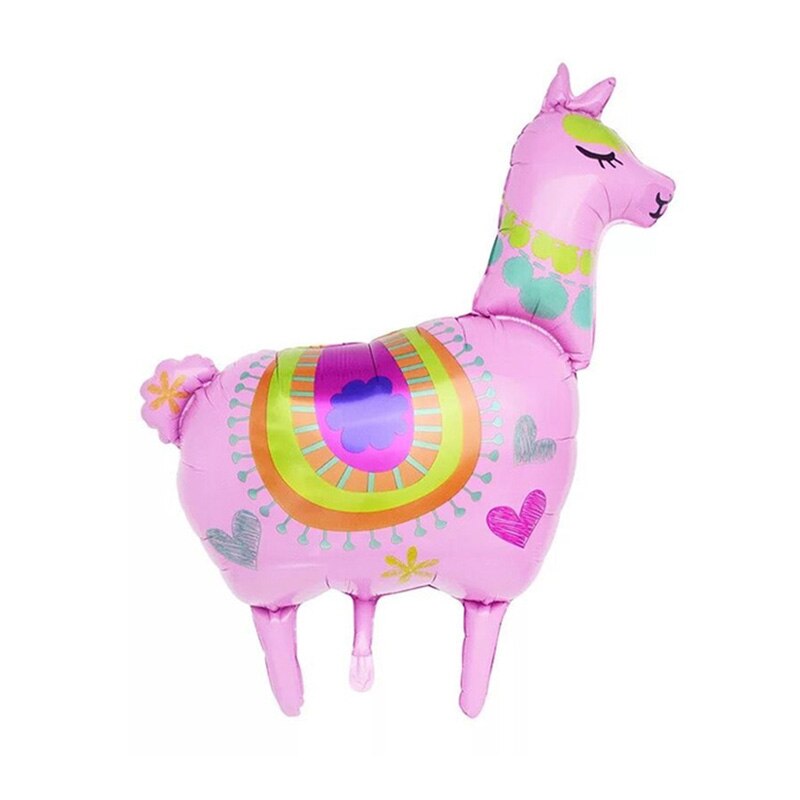 Ourwarm llama party animal ballon til fødselsdagsfest dekorationer alpaca balloner festlig fest aluminium ballon dekorationer: Lyserød alpaca