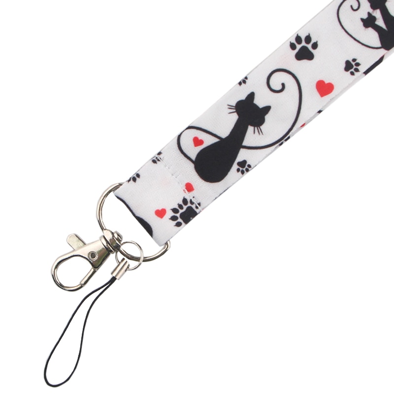 LX16 Katze Keychain Riemen Seil praktisch Nacken Gurt Schlüsselband Für Schlüssel Ich würde Karte USB Abzeichen Halfter DIY Lariat Schlüsselband hängen Seil