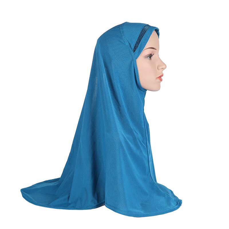 H063a dorosłych lub duże dziewczynki brokat modlić hidżab muzułmańska chusta islamska chustka kapelusz amira ciągnąć na headwrap: teal blue