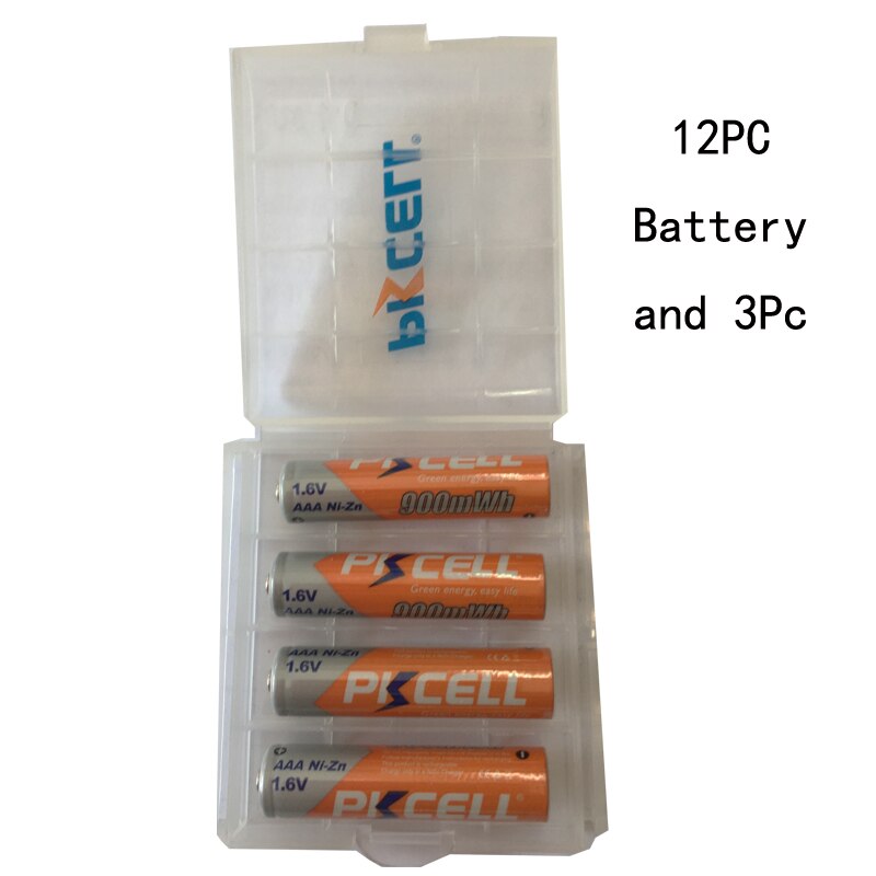 12 sztuk aaa 900mWh 1.6v NIZN akumulator AAA i 3 szt. Pojemniki na baterie robić aparatu, latarki,