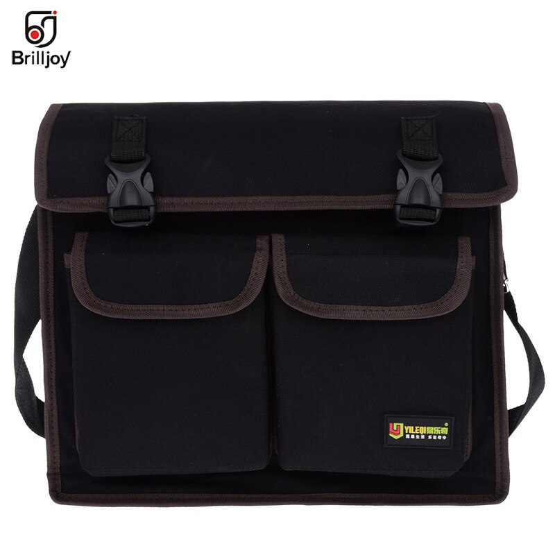 Multifunctional Messenger Bag Single Shoulder Bag Hardware Electrician Toolkit Tool Bag Waterproof Wear-Resistant Oxford Cloth: Brown