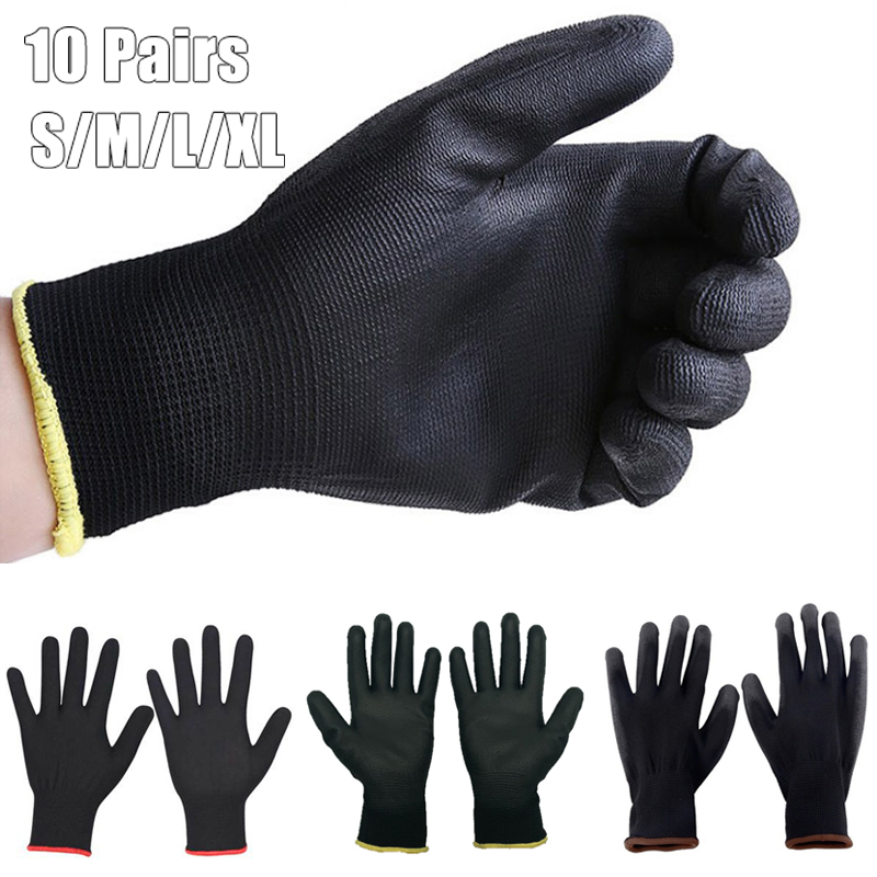 10 paar ESD-bescherming Veiligheidshandschoenen Veiligheid Werk Slijtvaste reparatiehandschoenen Palm gecoate handschoenen Timmerman Reparateurbenodigdheden