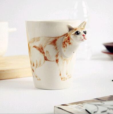 Tasse de peinture 3D d'animaux créative | Tasse en céramique tasse de café tasse de bière avec cookies 300-400ML, Copo bardak xicara amusant,: 9