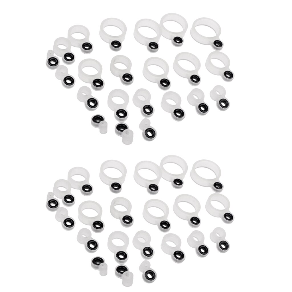 44pcs Silicone and Ceramic Fishing Rod Guides Repair Kit Rod Tip Eye Rings