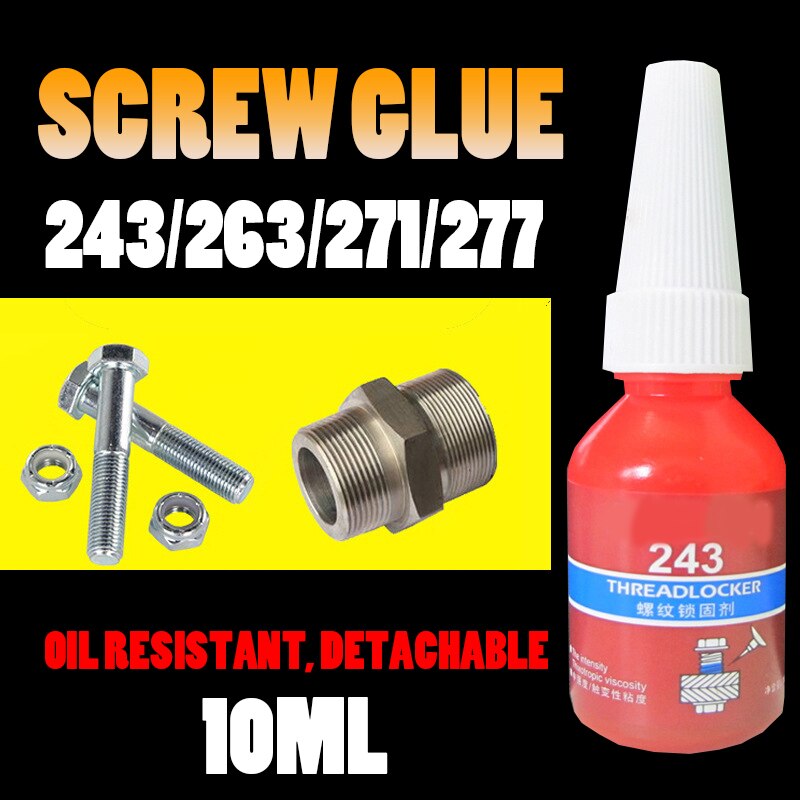 10ml Screw Glue Thread Locking Agent High Strength Anti-Loose Metal Seal Anaerobic Glue Oil Resistance Fast Curing Glue