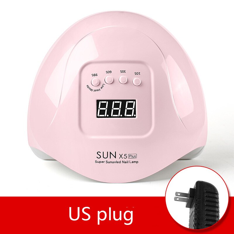 Secador de uñas con pantalla LCD, lámpara LED para manicura, 72W, UV, para curado de esmalte de Gel, con sensor de movimiento: X5 72W Pink US