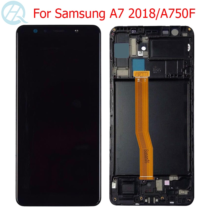 Original A7 AMOLED LCD Für Samsung Galaxy A7 A750 Display Mit Rahmen 6.0 "A750F SM-A750F A750FN A750G LCD Bildschirm