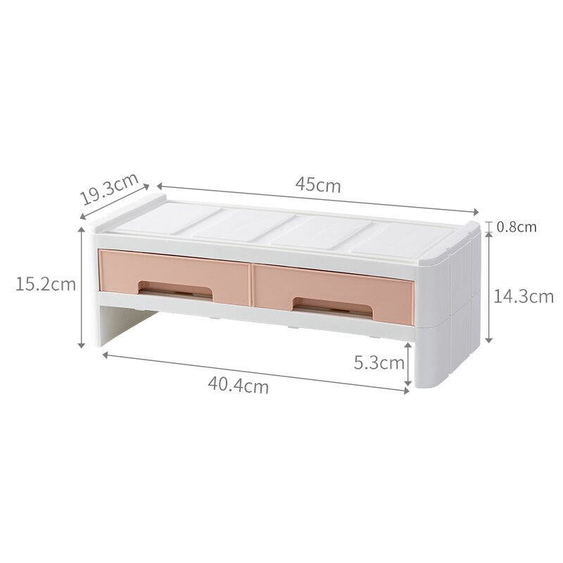 BNBS Desktop Drawer Organizer Storage Cabinet Plastic Chest Of Drawers Cabinet Organiser Computer Keyboard Storage Box: S-2 grid-Pink