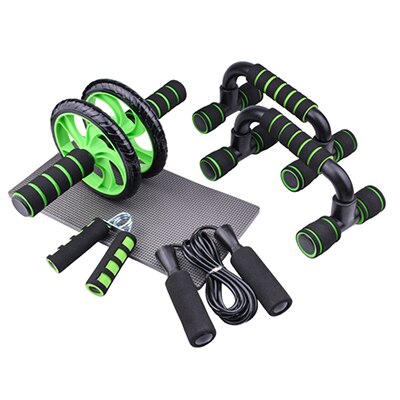 Soporte de flexiones para Fitness, dispositivo de entrenamiento de rueda Abdominal, equipo de Fitness para gimnasio en casa, 6 unids/set por Set: green