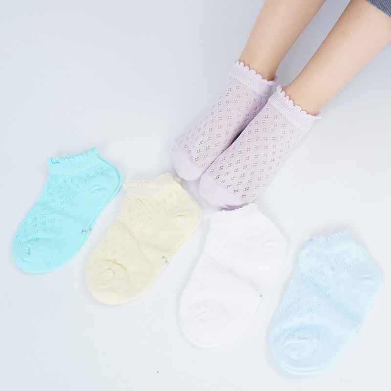 5Pairs Sokken Pack Lente Zomer Leuke Sokken Kinderen Sokken Ademend Mesh Hollow Out Korte Sokken Kinderen Jongens Meisjes Enkel sokken: YZ / 0-2T