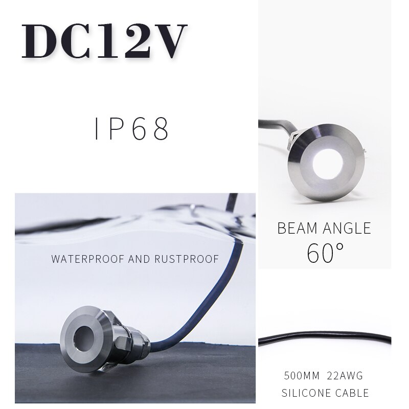 etrnLED Recessed Led Mini In Ground Well Lamp Outdoor Waterproof Garden Light Low Voltage 12V RGB Spotlight Stair Step Deck IP68