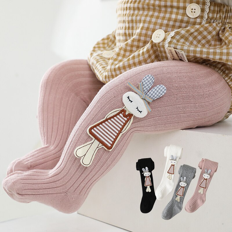 Girls Spring and Autumn Cotton High Elasticity Deodorant Korean Rabbit Eating Carrot Pantyhose