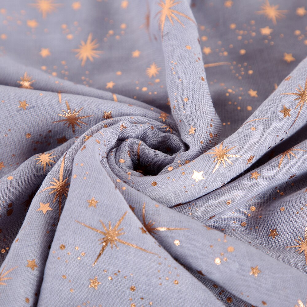 FOXMOTHER Autumn Shawl Rose Gold Foil Star Print Scarf Galaxy Scarves Birthday Bridesmaids Scarf