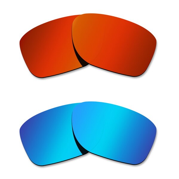 Glintbay 2 Pairs Gepolariseerde Zonnebril Vervanging Lenzen voor Oakley Crossrange Fire Red en Ijs Blauw: Default Title
