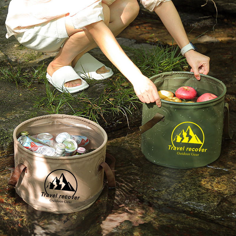 Large Capacity Collapsible Water Bucket Portable Foldable with Carry Handle Essential Camping Gear for Water Storage Transport