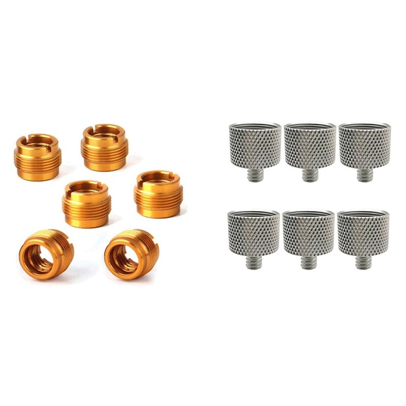 12 stück gewindemutter-adapter für mikrofonklemmen und mikrofonstative, gold und silber: Default Title
