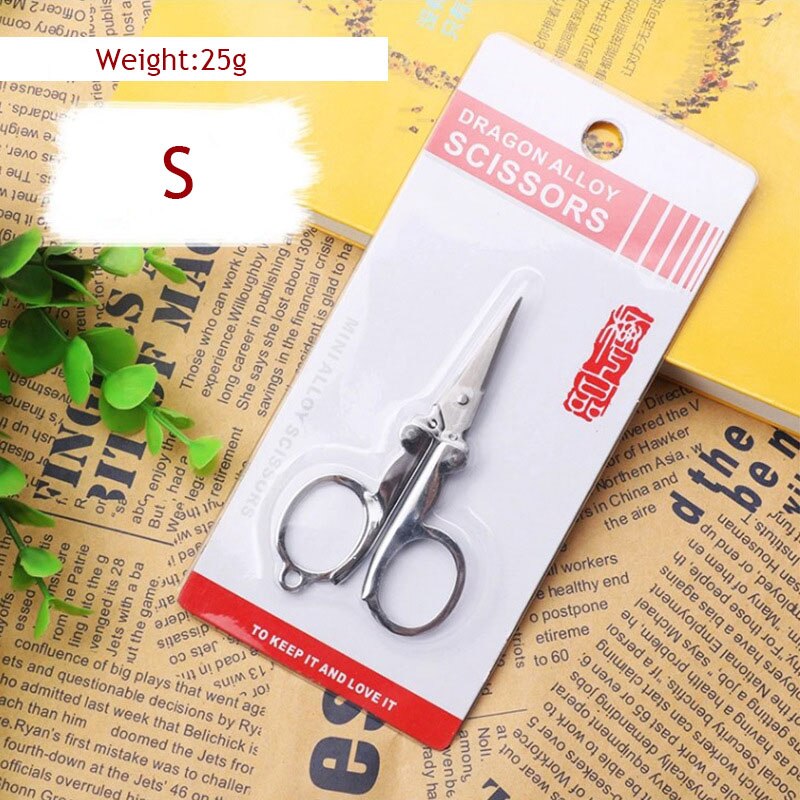Stainless Steel Foldable Sissors Portable Student Handmade Crafts Scissors Stationery Office DIY School Supplies: S