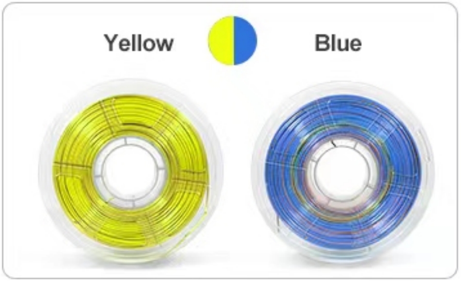 Filamento di seta PLA a dovuto colori 1kg fascio da 1.75mm, filamento a doppio colore, filamento 3D di coestrusione, cambio colore PLA di seta ogni pollice: Blu