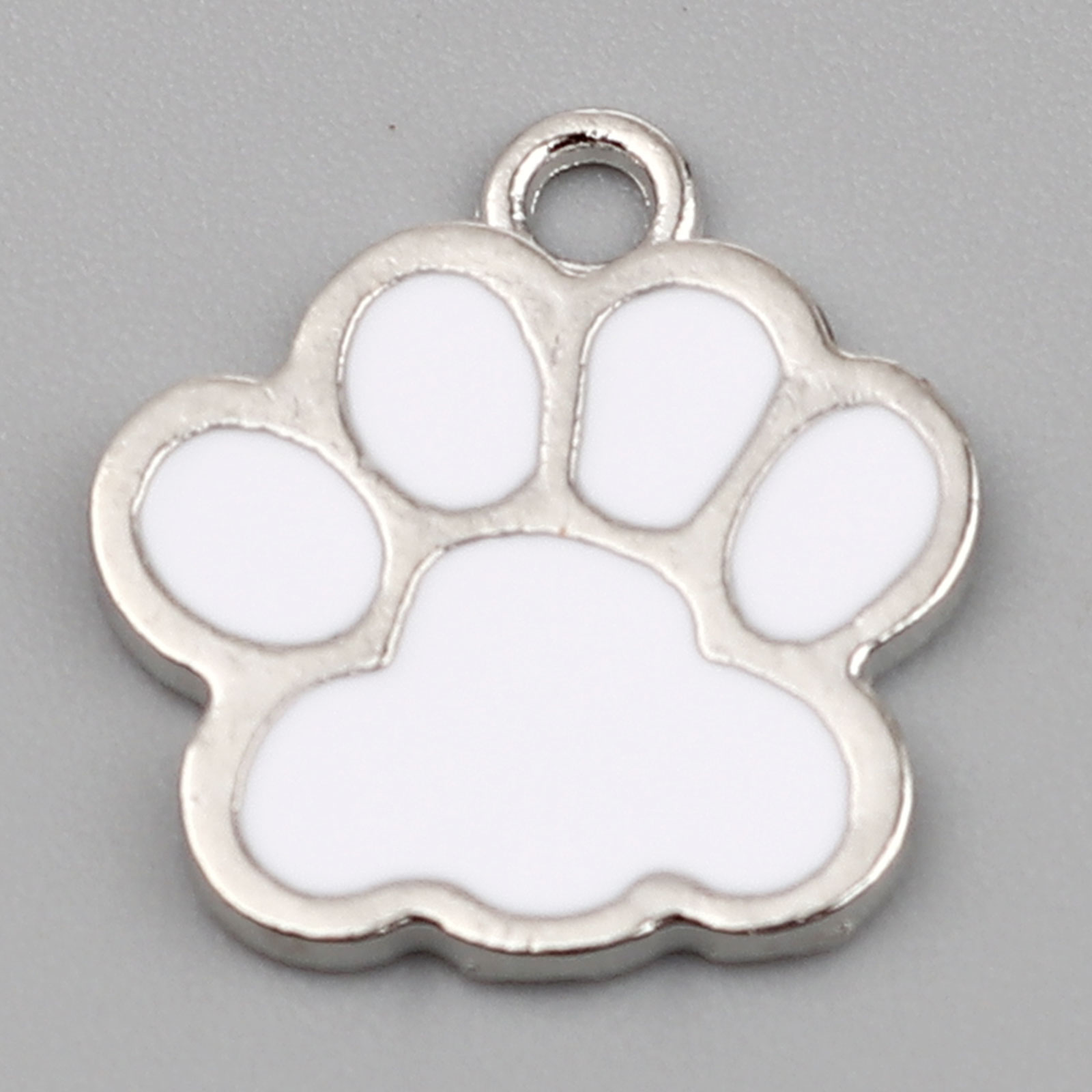 20PCs Animal Series Zinc Based Alloy Charms Pendant For Jewelry Making Paw Claw Silver Color Purple Enamel 17mm x 16mm