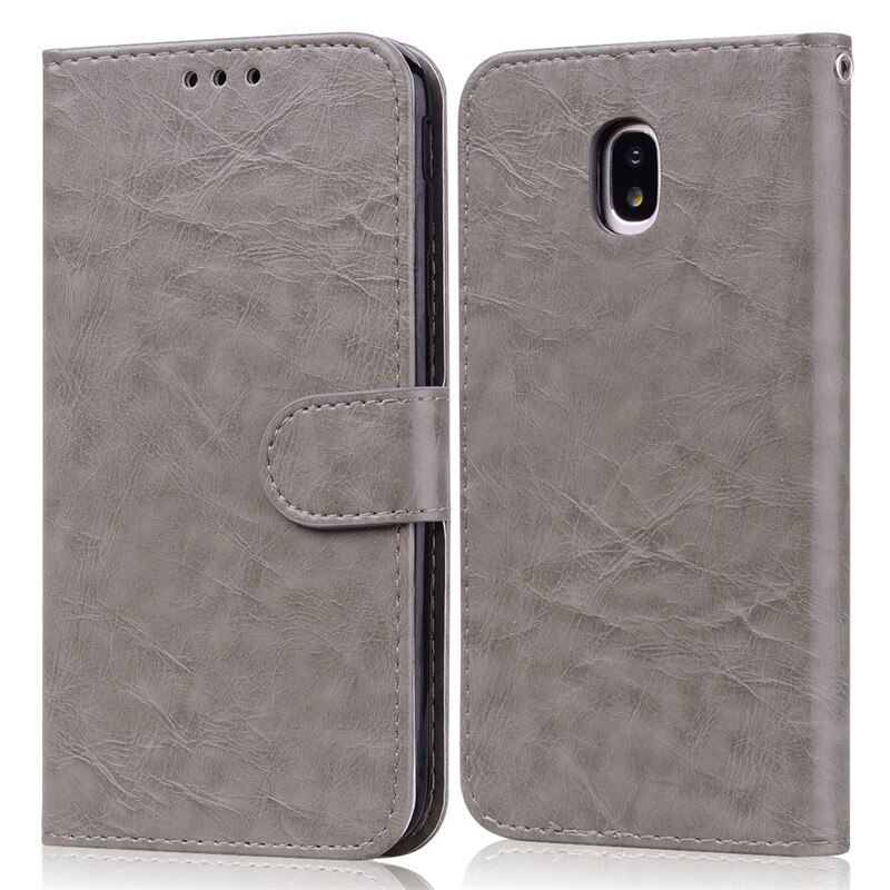 Flip Case Voor Samsung J7 Case Wallet Silicone Cover Boek Case Voor Samsung Galaxy J7 Telefoon Case SM-J730F/Ds J730F Coque: Gray