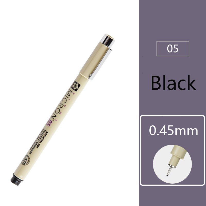 Waterproof Sketch Micron Comics Art Marker Pen Pigment Liner Water Based Drawing Handwriting School Office Japanese Stationery: 05