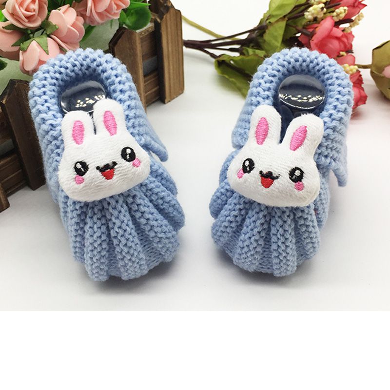 Cute Handwoven Newborn Baby Girl Boy Crochet Knitting Toddler Crib Shoes Boots: Blue