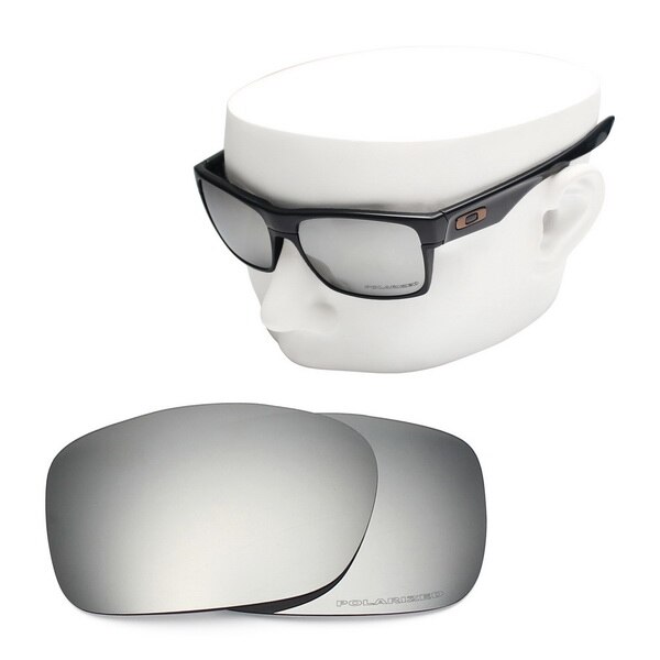 OOWLIT Anti-Scratch Ersatz Linsen für-Oakley TwoFace OO9189 Geätzt Polarisierte Sonnenbrille: Silver Mirror