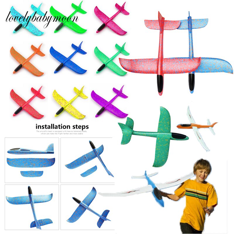 36cm Big Hand Launch Throwing Foam Palne EPP Airplane Model Glider Plane Aircraft Model Outdoor DIY Educational Toy For Children