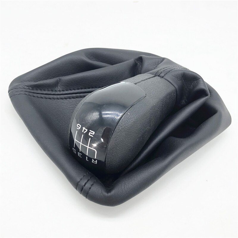Gear Shift Knob - 5/6 Speed - Leather Boot - Replacement for Skoda Octavia A5 MK2 2004-2007