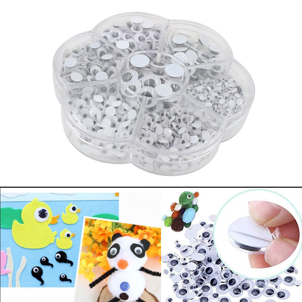 700pcs Wiggle Eye Round Moving Wiggly Wobbly Googly Eyes Kids Favorite Craft