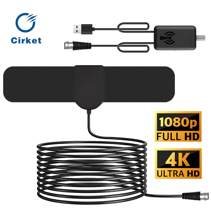 Cirket HD digital TV Antenna Amplifier 25dBi Indoor and outdoor home TV antennas 75 Ohm Free-to-Air Television Reception