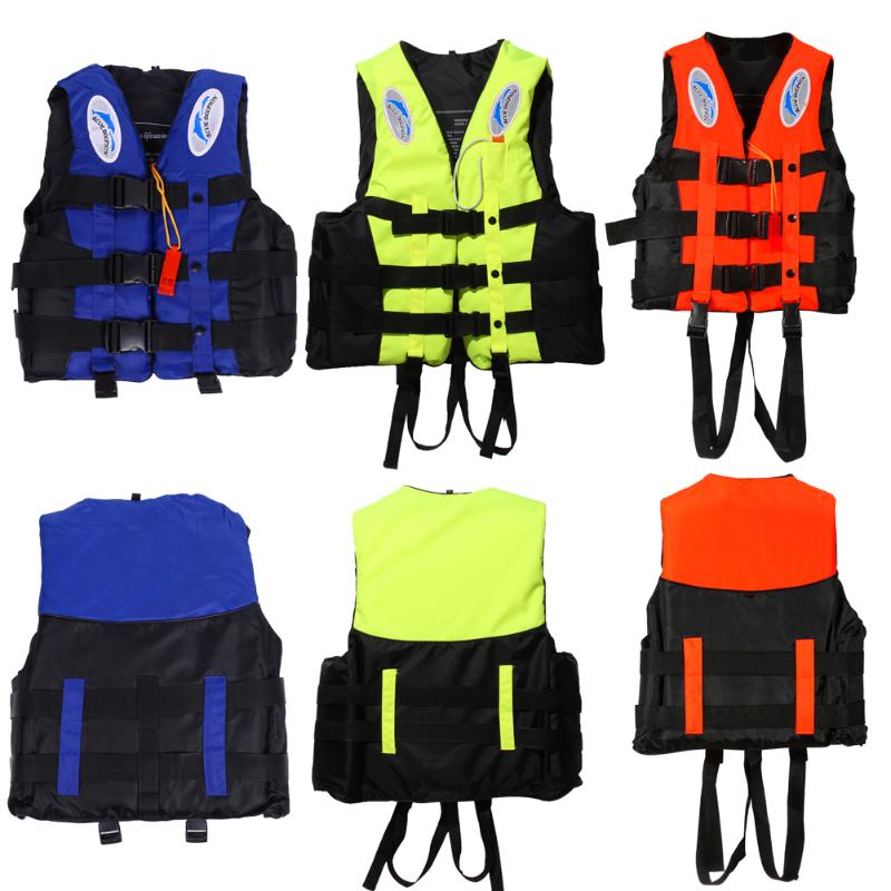 Polyester Erwachsenen Leben Jacke Universal Schwimmen Bootfahren Ski Weste + Whistle