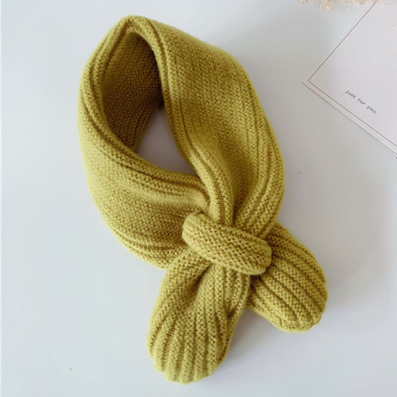 Korean Version Candy-colored Knitting Scarf Children Autumn Winter All-match Baby Warm Woolen Yarn Boys Girls Soft Collars D49