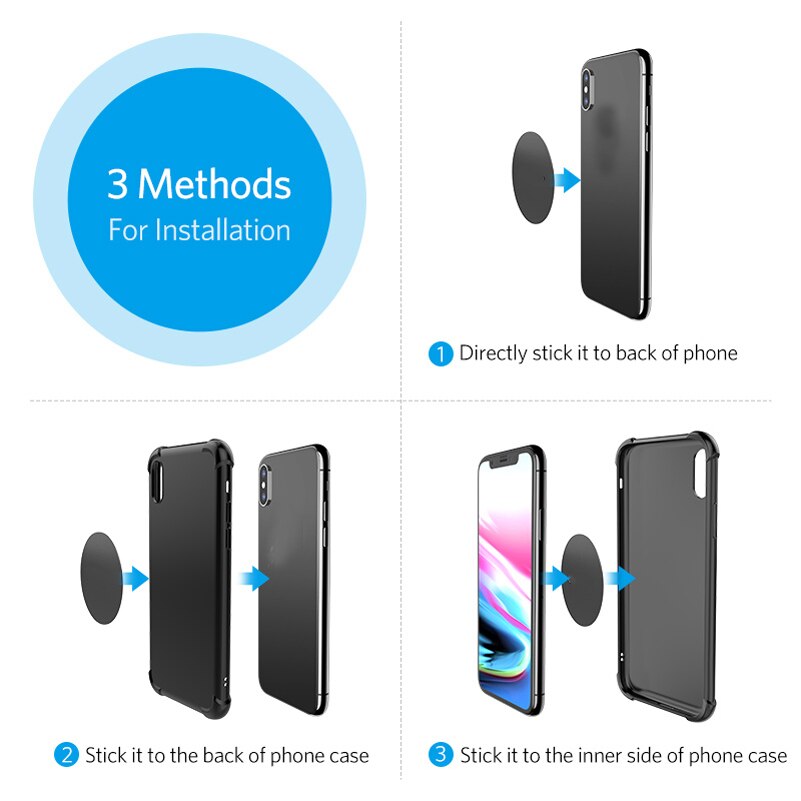 Metal Plate Disk Iron Sheet For Magnet Mobile Phone Holder Iron Plate Sticker For Magnetic Car Phone Stand universal