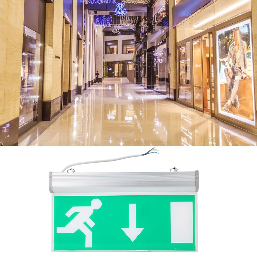 LED Emergency Exit Lighting Sign Safety Evacuation Indicator Light 110-220V LED Emergency Sign Lights