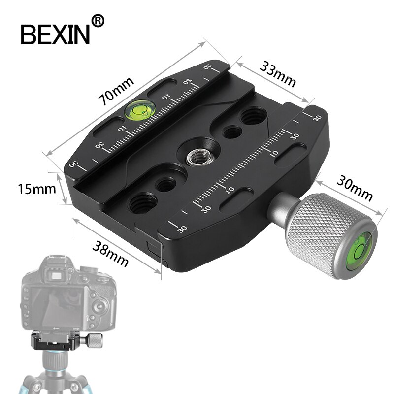 Qr70n dslr quick release klemme kamera stativ klemme profession skyde stativ plade montering adapter til punkt kamera stativ