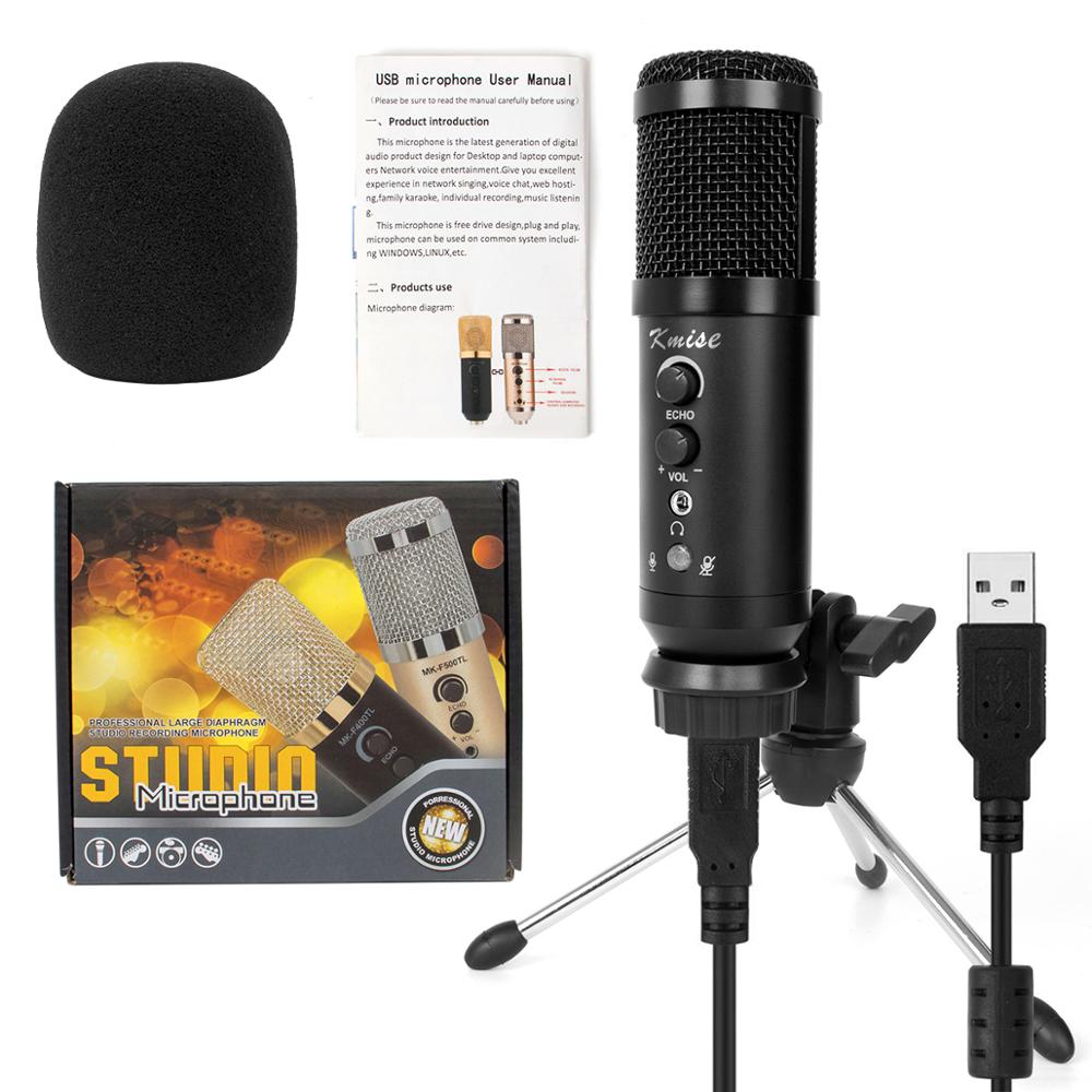 Kmise USB Condenser Microphone 16mm Large Diaphragm for Window&Mac Multipurpose Mic for Studio Recording Gaming Broadcast