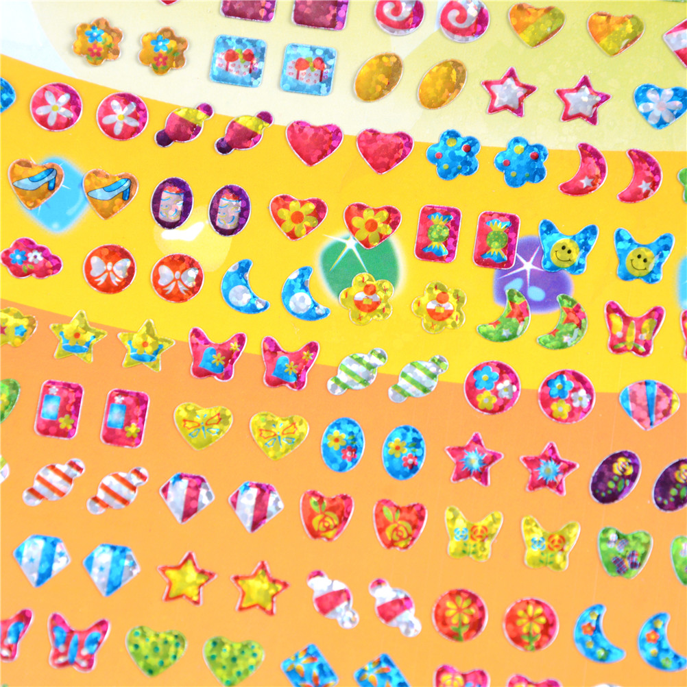 Wonderful Children Boy Girl Stickers Earring Cartoon Reward Crystal Stickers Ear Reward Stick Kindergarten Face Stickers 1Sheet