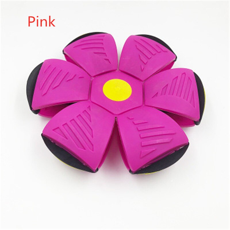 Bola de disco plana para niños, OVNI volador, Bolas Mágicas con luz Led, bolas de juguete para niños, juguetes para deportes al aire libre,: Pink No LED
