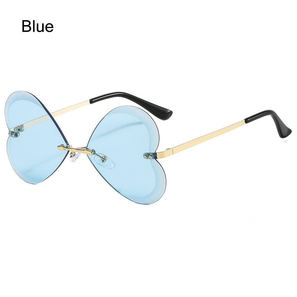2022 nuove donne cuore occhiali da sole Vintage telaio in metallo occhiali da sole polarizzati alla moda a forma di cuore occhiali UV400 Eyewear per esterni: Blue
