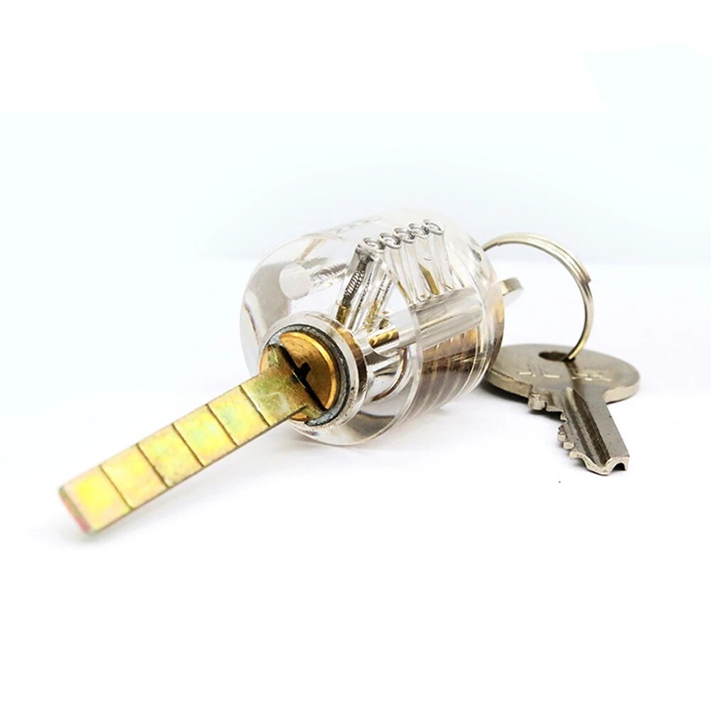CHKJ Transparent Visible Lock Cutaway Mini Practice View Padlock Training Skill Pick For Locksmith Supplies Hardware With 2 Keys