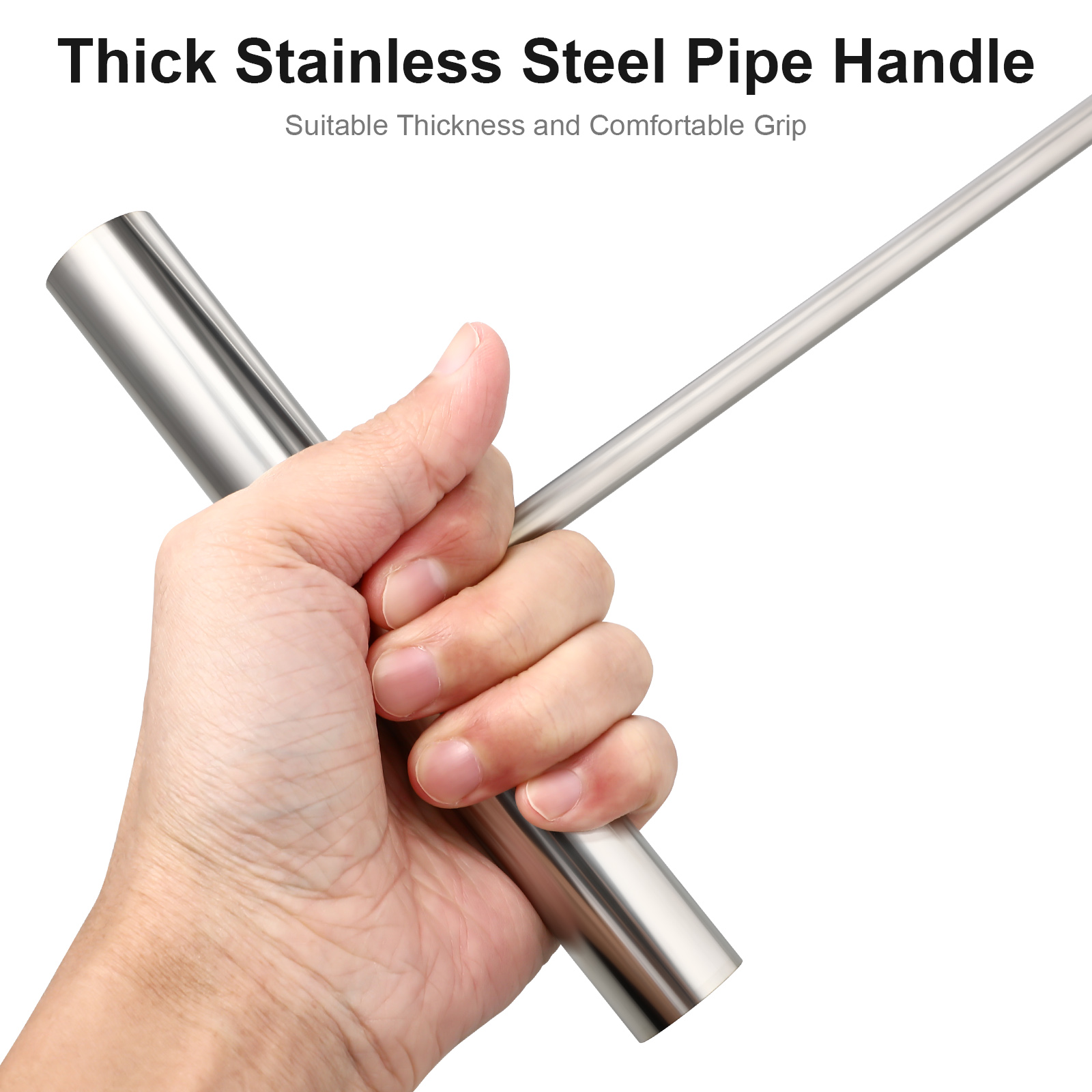 1 t-krok i rustfritt stål 38cm diameter 8mm løfteverktøy for kumlokk med sløv spiss, robust kloakkvedlikehold, enkel å åpne brønnlokket med