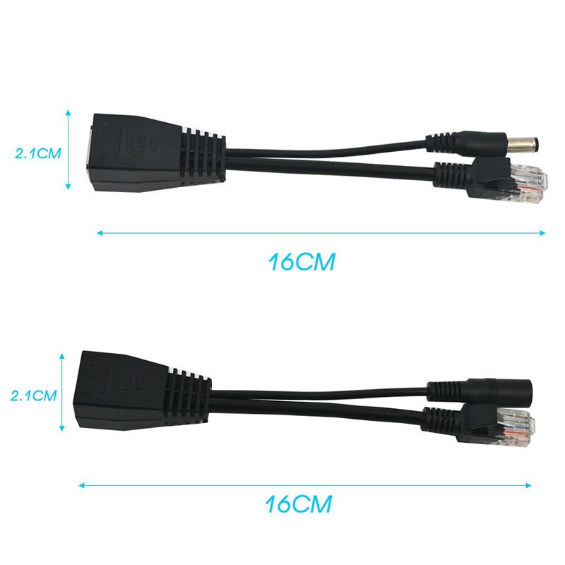 POE Adapter cable RJ45 Injector Splitter Kit Tape Screened Passive Power Over Ethernet 12-48v Synthesizer Separator Combiner