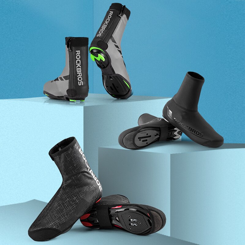 Rockbros Winter Waterdichte Fietsen Shoe Cover Reflecterende Thermische Elastische Regendicht Fiets Schoen Cover Fietsen Overschoenen Boot Covers