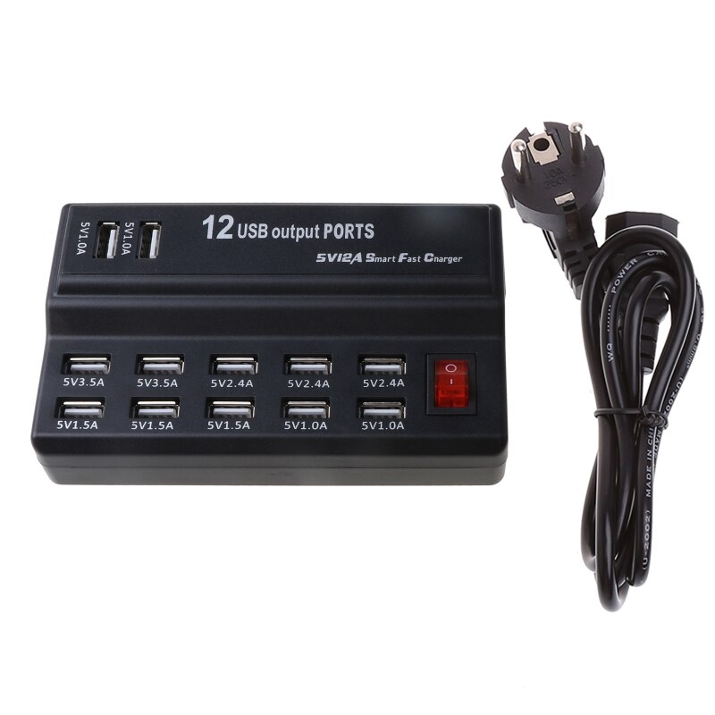 10 USB Port Hub Fast Charging Station Wall Travel Desktop Charger Power Adapter WXTB