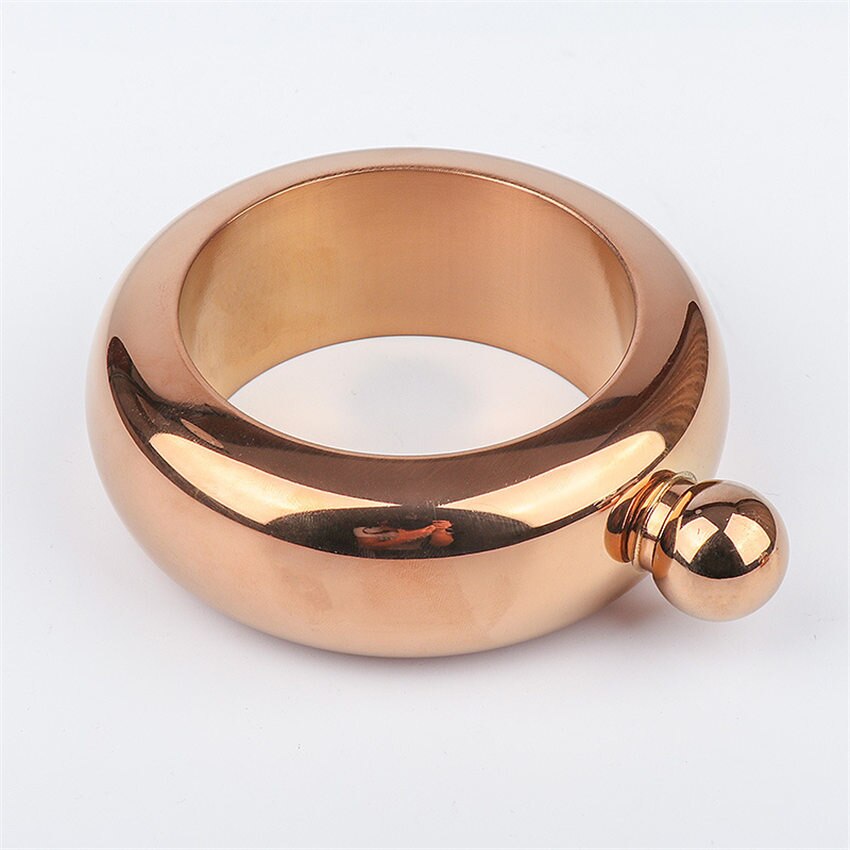 Creatieve Bangle Armband Heupfles Rvs Alcohol Metalen Whiskey Vodka Heupfles Pocket Flagon Chic Drinkware: rose gold