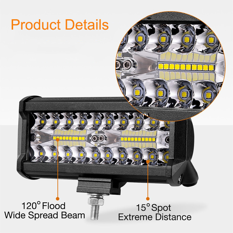 Nlpearl 3- rad led bar 4-20 tommer led lys bar/arbeidslys for bil traktor båt offroad 4 x 4 lastebil atv 12v 24v arbeidslampe frontlykt