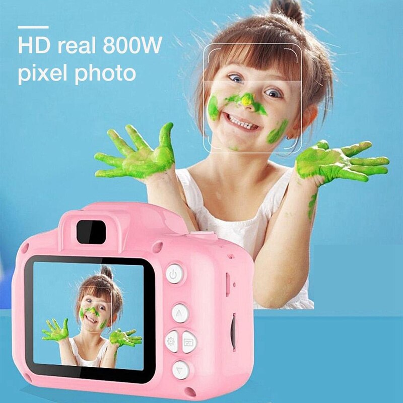 2 tommer hd-skærm opladeligt digitalt mini-kamera børn tegneserie søde kamera legetøj udendørs fotografering rekvisitter til fødselsdag til børn