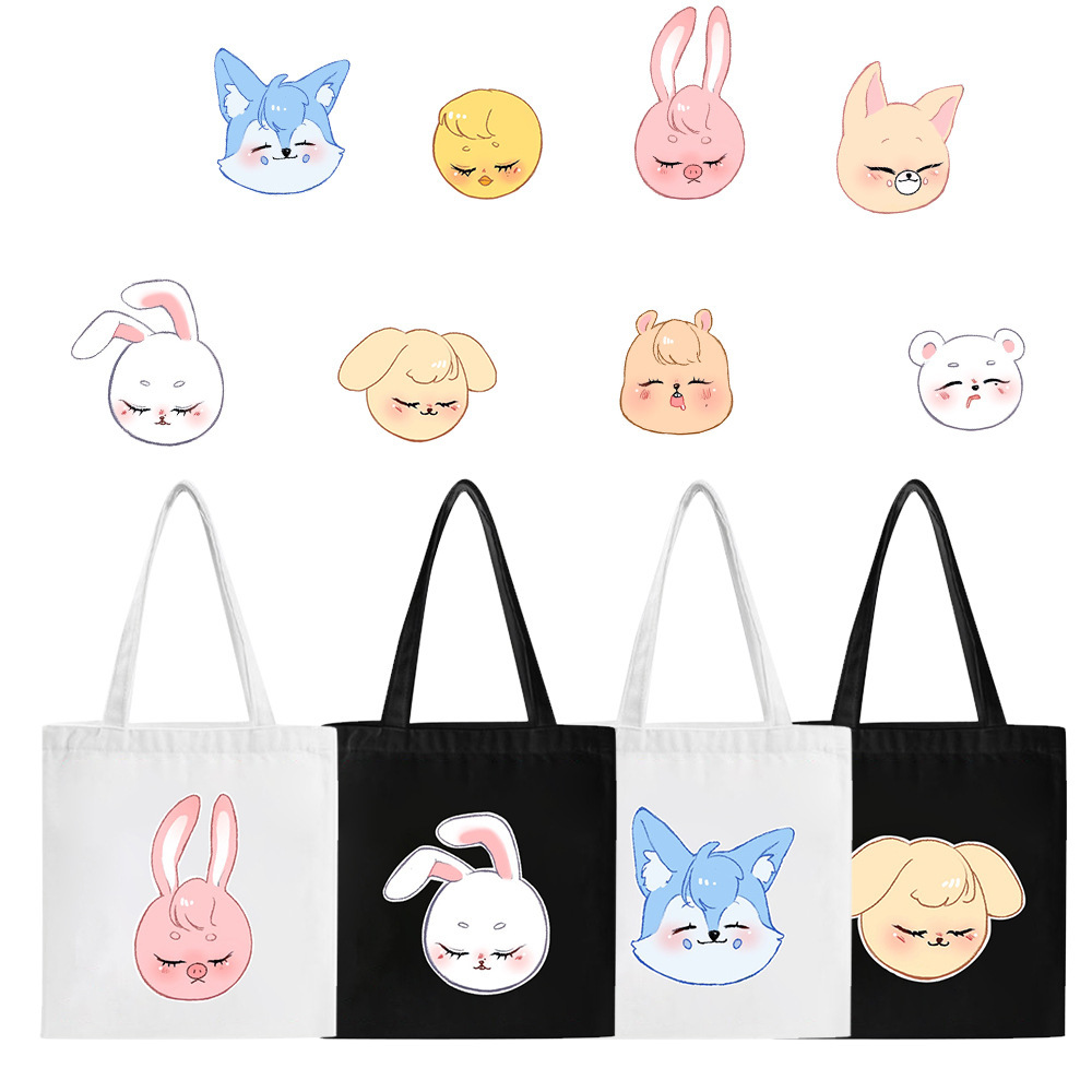 Stray Kids Tote Bags SKZOO Canvas Shoulder Bag HAN BANG CHAN CHANGBIN FELIX SEUNGMIN HYUNJIN LEE KNOW Shopper Bolsas Handbag