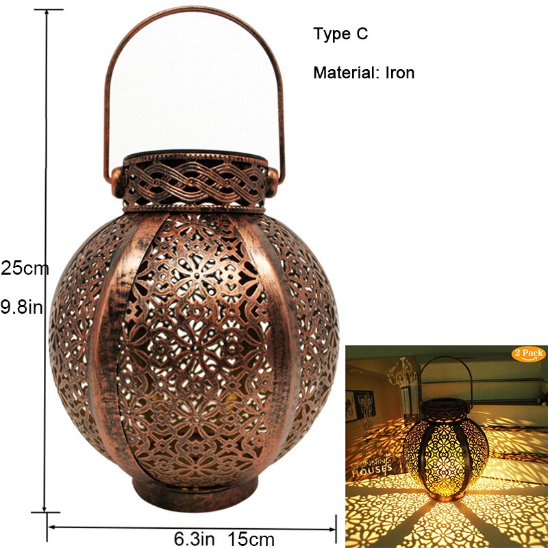 Solar LED Light Outdoor Solar Powered Lamps Waterproof Garden Decoration Lantern Street Balcony Sunlight Landscape Yard Light: Type C